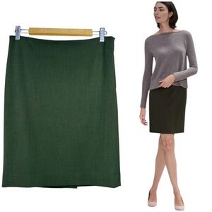 M.M. Lafleur The Noho Pencil Skirt Sz 2 Knee Length Green Preppy QuietLuxury